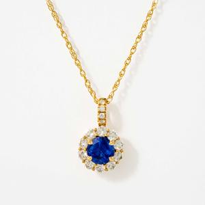 Collar con Colgante de Diamantes y Zafiros Cultivados en Laboratorio, Oro Amarillo de 14K Premium, Corte Radiante de 6.16ct, Certificado IGI, Joyería Fina - Product Image 1