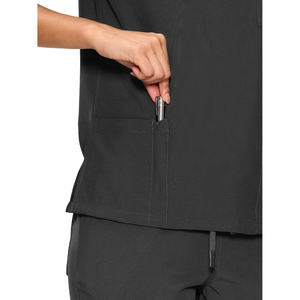 Nuevo Conjunto de Uniforme Médico Unisex con Cuello en V, Color Gris Oscuro, Algodón y Poliéster, Pantalones con Bolsillos, Transpirable y Antiarrugas - Product Image 6