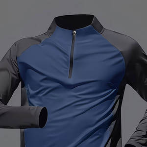 เสื้อยืดแขนยาวผู้ชายแบบแห้งเร็ว 3 ตัว พร้อมซิปครึ่งตัวที่คอ ระบายอากาศได้ดี ซับเหงื่อ เหมาะสำหรับออกกำลังกาย - Product Image 5