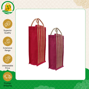 Fabricant indien vendant des sacs à vin en jute personnalisés avec impression rayée de bonne qualité pour usage professionnel à bas prix - Product Image 6