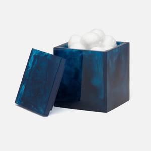 Luxury Blue Resin <b>Tissue</b> <b>Box</b> Cover Decorative Square <b>Tissue</b> <b>Holder</b> Ocean Marble Swirl Effect Modern Home Bathroom Office Decor - Product Image 3