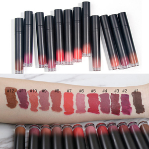 12 Colors Matte Liquid <b>Lipstick</b>, Velvet Long-Lasting Non-Transfer Waterproof Lip Gloss with Gradient Black Tube - Product Image 5