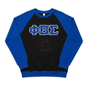 Sudadera universitaria transpirable personalizada de la hermandad Zeta Phi Beta con logotipo bordado en la parte delantera, azul y blanca, de manga larga para mujeres y hombres - Product Image 4