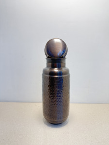 Premium Antique Bronze Hammered Pure Copper Water Bottle 1300ml Handcrafted Dimpled Ayurvedic Flask Gym Sports Metal <b>Drinkware</b> - Product Image 3