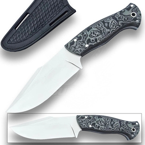 Couteau de chasse à lame fixe forgé à la main sur mesure, en acier inoxydable, pointe tombante, disponible en OEM, avec manche en G10 Micarta de 0,5 mm - Product Image 1