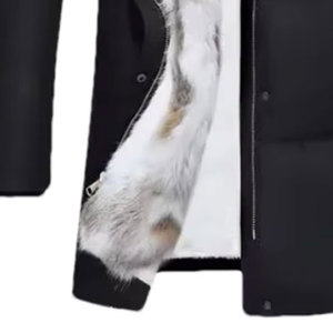 Chaqueta Larga de Plumón para Hombre de Alta Calidad con Capucha de Piel, Resistente al Viento, Estilo Casual, Cierre de Cremallera, Color Negro, Hecha en Pakistán - Product Image 6