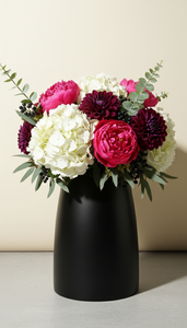 Luxury <b>Matte</b> Black Metal Flower Vase Elegant Handcrafted Minimalist Design Home Decor <b>Table</b> Centerpiece Single Unit Only - Product Image 3