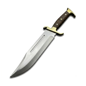 Couteau de chasse et de camping LEGACY BLADES en acier au carbone, lame fixe, manche en bois, garde en laiton, qualité industrielle, couteau d'extérieur - Product Image 3