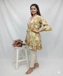 เสื้อผ้าฝ้ายเรยอนพิมพ์ลาย RICH LOOK สำหรับใส่ทำงานหรือใส่ทุกวัน ดีไซน์ใหม่ล่าสุด แห้งเร็ว ฟรีไซส์ ราคาขายส่ง เสื้อผ้าสไตล์ชาติพันธุ์ - Product Image 2