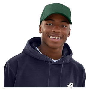<b>Green</b> Mesh Trucker <b>Hat</b> 6-Panel Adjustable Fit Unisex Casual Spring Summer Wear Adults 2027 100% Acrylic Embroidery - Product Image 1