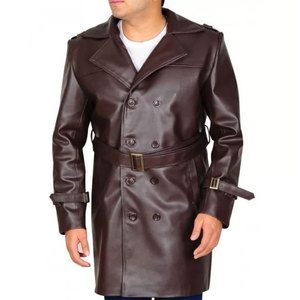 Manteau trench décontracté pour homme, long, imperméable et coupe-vent, avec col à revers classique et ceinture, idéal pour le quotidien et le bureau - Product Image 6