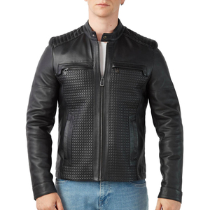 Veste en cuir respirante pour homme, dernier design, col montant, veste chaude d'hiver à prix avantageux, service OEM. - Product Image 2