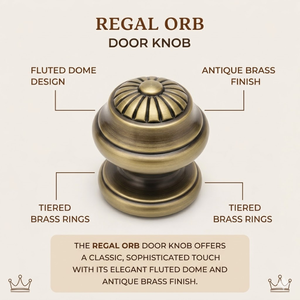 Poignée de porte en laiton massif de qualité supérieure, finition antique |   Poignée de porte principale robuste, style classique vintage, quincaillerie d'entrée pour la maison - Product Image 4