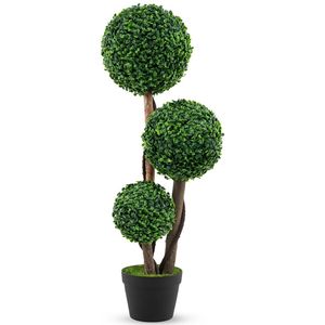Albero di Bosso Artificiale in Vaso Alto 36 Pollici, Elegante Prodotto Decorativo da Giardino - Product Image 4