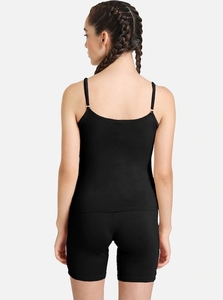 Débardeur noir sans manches pour femme, col rond, tricoté en coton et élasthanne, couleur unie minimaliste, respirant, pour l'entraînement et les loisirs - Product Image 5
