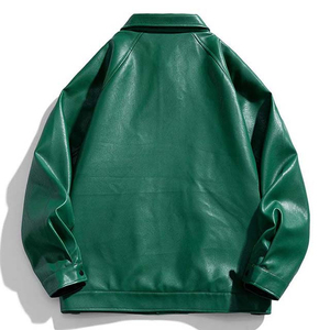 Vestes en cuir à manches longues multi-poches, col montant, tissu en toile, dernier design, vêtements pour hommes, style streetwear, prix bas, 2024 - Product Image 2
