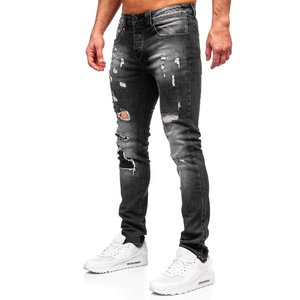 Pantalon en jean pour homme, coupe classique, tissu extensible en coton respirant, durable, décontracté, à porter tous les jours, pantalon de mode pour toutes les saisons - Product Image 1