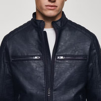 Produit très demandé, dernière collection, vestes en cuir d'hiver, manches longues, multi-poches, style décontracté, vestes en cuir pour hommes