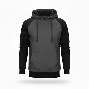 Sweat à capuche tendance délavé style vintage bicolore, effet usé, style hip-hop, mode urbaine, coupe ample à épaules tombantes - Product Image 3