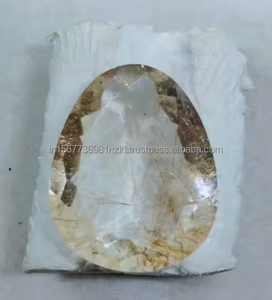 Piedra preciosa de corte de cabujón de Cuarzo rutilado dorado Natural suelto calibrado de alta calidad para uso de joyería a granel - Product Image 5