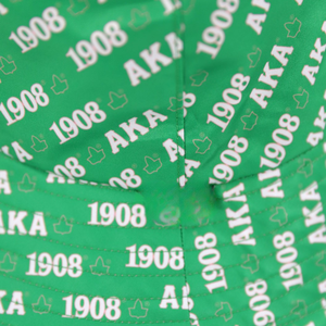 Sombrero de Pescador Verde con Estampado AKA 1908, Logotipo en Toda la Superficie, Casual, de Verano, para Mujer, Elegante, para Actividades al Aire Libre - Product Image 5