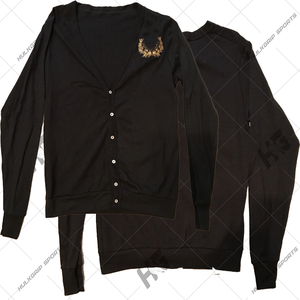 Chi | Suéter Cárdigan Negro Omega Cotton American Apparel para Mujer, con Logotipo de Hermandad Universitaria - Product Image 1