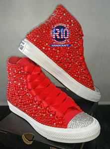 Zapatillas de lona de caña alta con diamantes de imitación para mujer, zapatillas brillantes con cristales, suela de goma, calzado con cordones y lentejuelas, zapatos planos con brillo para caminar para mujer - Product Image 2