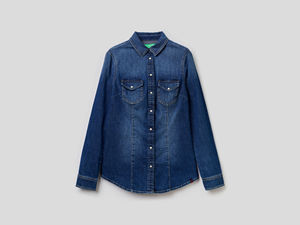 Blusa de Mezclilla para Mujer, Cuello Alto, Secado Rápido, Transpirable, Verano/Invierno, Hecha en Pakistán, Logotipo Personalizado, Alta Calidad, 100% Algodón - Product Image 3