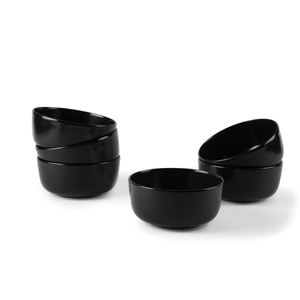 Set di 6 Ciotole in Ceramica Nera Stile Nordico, Design Moderno per Uso Quotidiano - Product Image 1