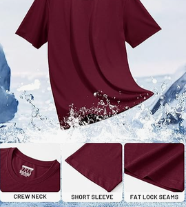 Camisetas de Punto de Algodón 100% de Alta Calidad para Hombre, Manga Corta, UPF50+, Absorben la Humedad, Ligeras, Cuello Redondo, Logotipo Frontal - Product Image 5