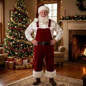 Disfraz de Papá Noel para Fiesta de Navidad, Completo con Abrigo de Terciopelo Rojo, Pantalones, Sombrero, Cinturón, Barba, Guantes y Cubrecalzados para Eventos Festivos - Product Image 4