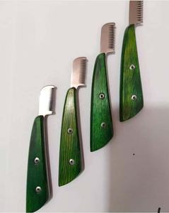 Juego de cuchillos para pelar de acero inoxidable con mangos de madera para herramientas de aseo de mascotas - Product Image 5