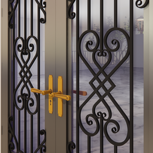 Puerta de Hierro Forjado Hecha a Medida, Puerta de Entrada de Lujo, Puerta Frontal Decorativa de Metal para Villas y Residencias Premium - Product Image 2