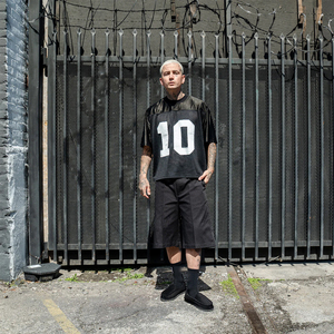 Streetwear Screen Printing Summer Soccer Mesh Boxy Football T-<b>Shirt</b> Solid <b>100</b>% <b>Polyester</b> Black Color Drop Shoulder Team Jersey - Product Image 5