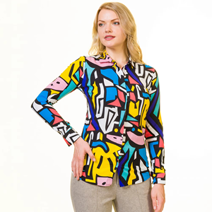 เสื้อใส่เที่ยวกลางคืนพิมพ์ลายสำหรับผู้หญิงเสื้อเบลาส์ไซส์ใหญ่พิเศษเสื้อเชิ้ตลำลองสำหรับผู้หญิง - Product Image 1