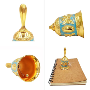 Hand Call <b>Bell</b> Table <b>Bell</b> <b>Service</b> <b>Bell</b> for Restaurant Hotel Shop Reception Wedding Home Office Desk Decorative Brass <b>Bell</b> Prayer - Product Image 3