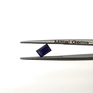 Saphirs bleus naturels de Bangkok, taille baguette calibrée 5x7mm, pierres précieuses naturelles facettées pour la création de bijoux - Product Image 2