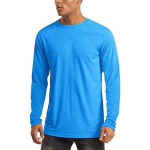Camisa de Pesca Unisex de Manga Larga con Protección Solar UPF 50+, Secado Rápido, Transpirable, en Color Salmón Azul, Spandex y Poliéster - Product Image 1