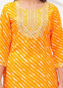 Women Yellow Lahriya Printed <b>Kurti</b> Ethnic Casual Wear <b>Kurti</b> - Product Image 6