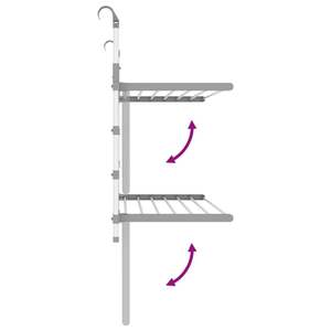 Séchoir pour balcon en aluminium Taille 35 "x 9.8" x(23.6 '-37.4') pour un séchage pratique à l'extérieur - Product Image 5