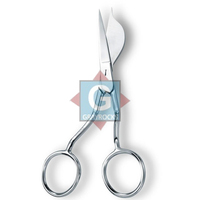 Ciseaux à appliques à double pointe bec de canard 6 pouces pour gauchers, instrument chirurgical argenté