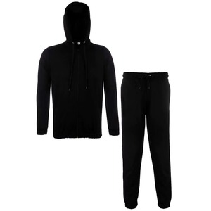 Ensemble de survêtement décontracté pour homme, automne-hiver, couleur unie, manches longues, pantalon, deux pièces, polyester/coton, polaire, séchage rapide - Product Image 3