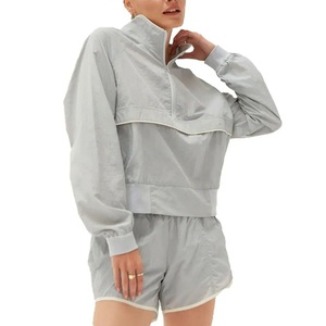 Ensemble 2 pièces pour femmes, hiver, uni, short et veste coupe-vent à manches longues, ensemble short et veste coupe-vent - Product Image 6