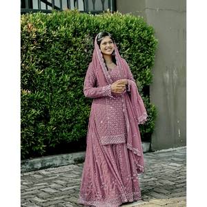 Conjunto de Traje Salwar Kameez Tradicional de Seda con Bordado de Zari y Lentejuelas para Mujeres, Ropa India y Pakistaní para Fiestas - Product Image 2