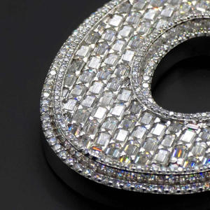 Custom Letter G Pendant with VVS Moissanite Diamond 925 Sterling <b>Silver</b> Iced Out <b>Initial</b> Hip Hop <b>Necklace</b> for Men and Women - Product Image 6