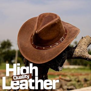Chapeau en cuir pour homme, style classique, visière courte, casquette habillée, cuir pleine fleur de qualité supérieure, tendance du marché américain et européen - Product Image 5