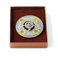 Broche à motif écossais Clan Crest pour tenue Highland, broche gravée, tartan traditionnel de haute qualité pour kilt
