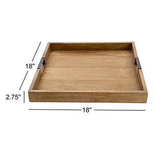Plateau de rangement et de service élégant avec côtés surélevés, poignées faciles à saisir, design minimaliste, parfait pour la table basse, la cuisine et la maison - Product Image 4