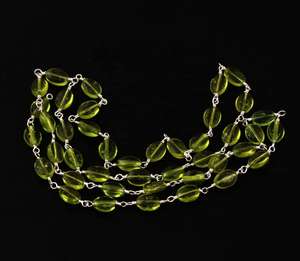 สร้อยลูกปัดเพอริดอทดีไซน์เรียบหรูทรงรี พร้อมเคลือบเงิน สำหรับทำเครื่องประดับเพอริดอต ขายส่งจำนวนมาก - Product Image 2