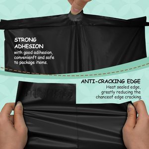 Sobres de Plástico Negro para Envíos, con Grosor de 2.36mil, Bolsas de Envío Impermeables y Resistentes a Desgarros para Ropa - Product Image 2